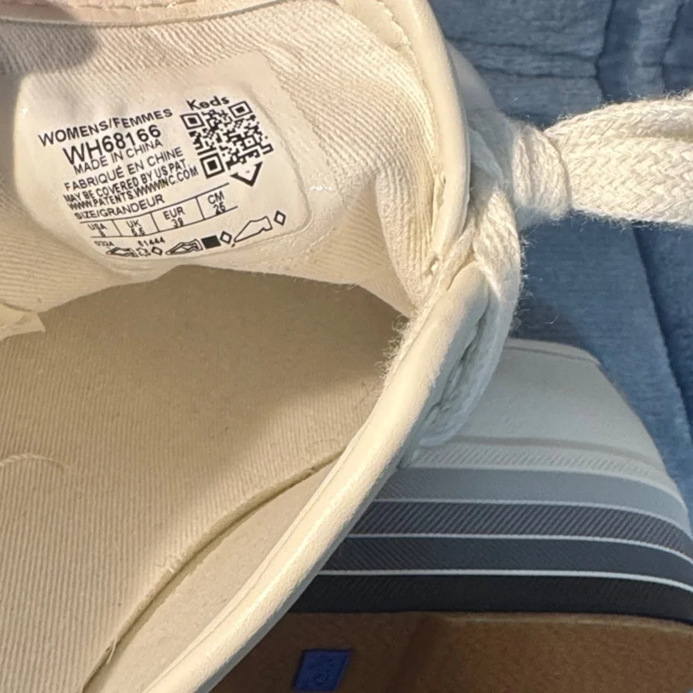 Keds Platform Sneakers in Cream with Black and Gray Trim